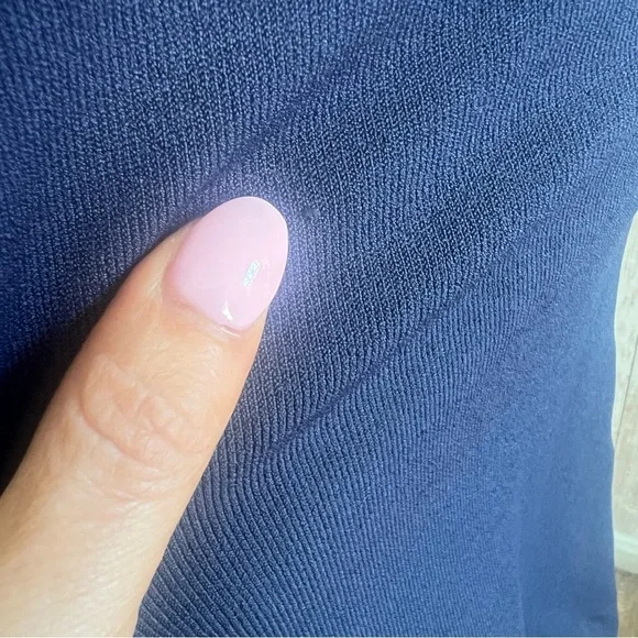 Milly Navy Blue Cold Shoulder Mini Dress Crewneck Small - Picture 3 of 6